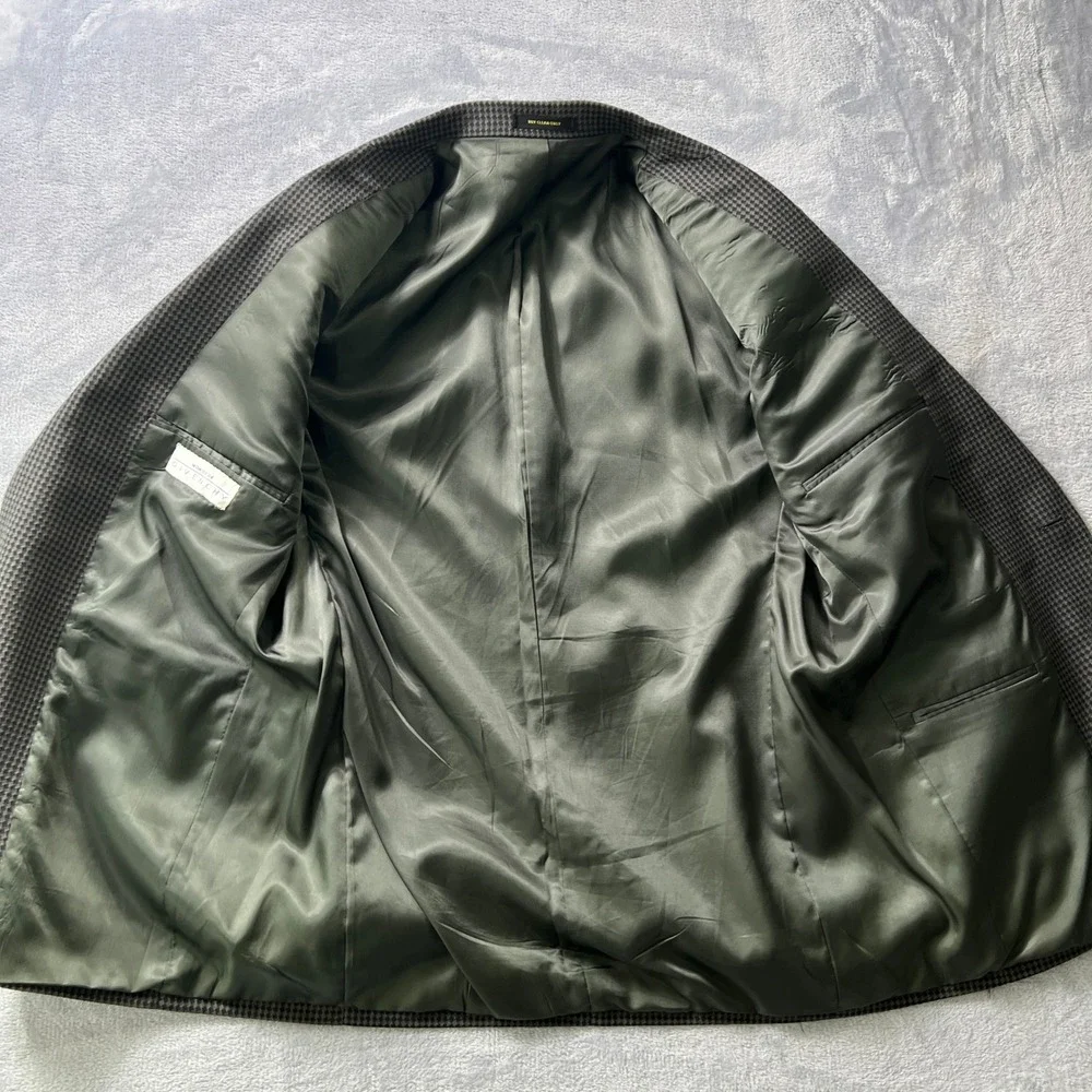 Vtg. Givenchy Monsieur Men's Houndstooth Blazer 40R‎ Wool Sport Coat Vintage USA - Picture 5 of 12